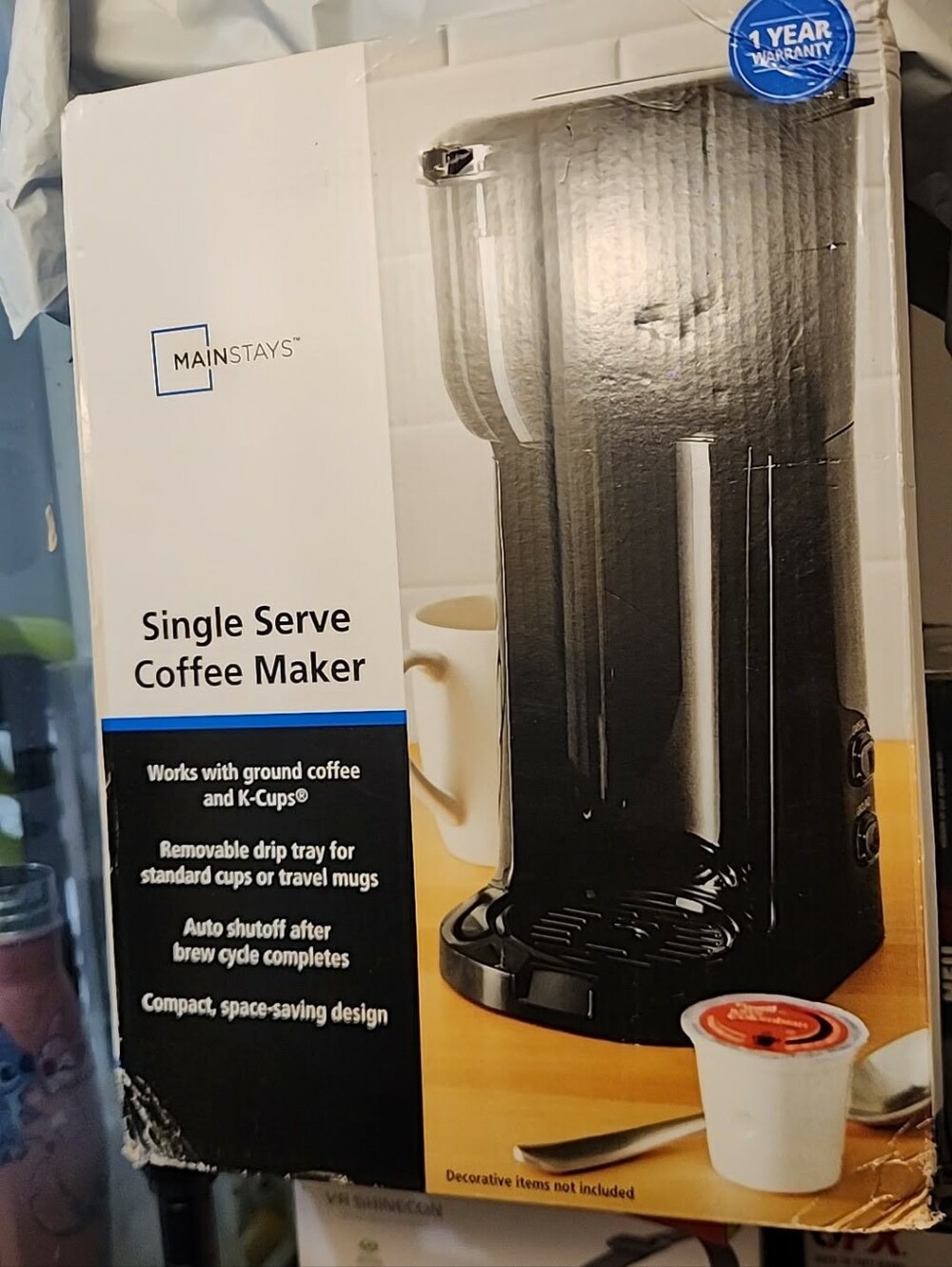 Mainstays Single Serve Coffee Maker - Black